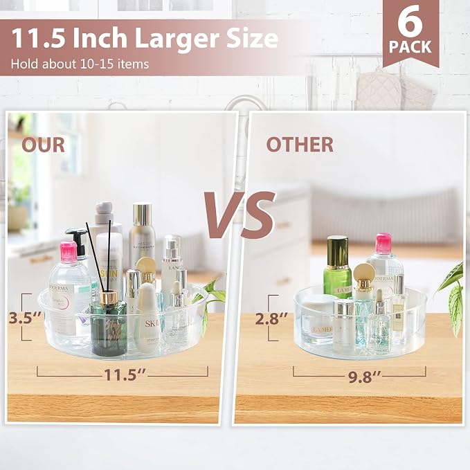 Guzon 6 Pack Lazy Susan Turntable, 11.5" Rotating Organizer with Handles - Image 5