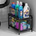 2-Tier Pull Out Cabinet Organizer, Slide Out Under Sink Organizer by Lxmons