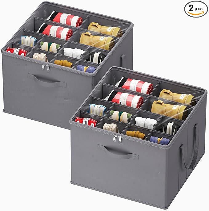 Lifewit Shoe Storage Organizer for Closet, Holder Box, 2 Pack, Gray by Lifewit