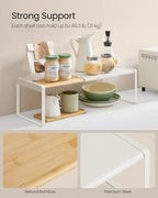 SONGMICS HOME Spice Rack, Expandable Cupboard Shelf Orgnizer,Bamboo - Image 5