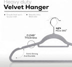 Utopia Home Velvet Hangers 50 Pack – Premium Hangers with Tie Bar - Grey - Image 3
