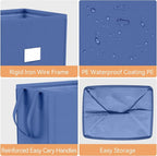 MCleanPin 210L Large Laundry Hamper Collapsible with 2 Washable Laundry Bags, Dirty Clothes Hamper, Laundry Basket with Handles Foldable Laundry Basket for Dorm College(Navy Blue) - Image 5