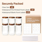 ComSaf Glass Pantry Storage Container with Acacia Wood Lids 1.1/0.5Qt 6Pack - Image 8