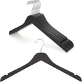 TOPIA HANGER Black Wooden Hangers, 0.28-inch Slim Wood Clothes Hanger with Flat Design and Smooth Notches, Lightweight Space Saving Hangers for Shirt, Coat, Camisole, 10 Pack-Matte Black, CT29B by TOPIAHANGER