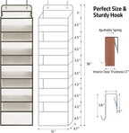 TYMENSH White Over Door Organizer with 5 Large Clear Pockets and 6 Side Mesh Pockets, Anti-Tilt Hanging Door Storage for Nursery, Bathroom, Closet, Bedroom, Dorm, Toys - Image 2