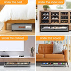 Under Bed Storage with Wheels 1Pack Storage Containers with Clear Window | Under Bed Drawers Rolling Under Bed Storage for Clothes,Shoes, Blankets (30.71 x 16.93 x 6.69 in, Light Grey) - Image 7