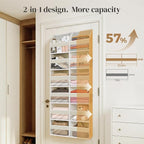 2-Pack Small 6 Tiers Over the Door Hanging Organizer, 6 Clear Pockets and 6 Mesh Pockets, 11.8” Wide for Narrow Cabinet Doors, French Doors in the Bathroom, Closet, RV - Image 2