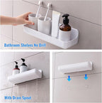 Diesisa Acrylic Wall Mount Organizer, Adhesive Shelves,2Pc Bathroom Shelves - Image 5