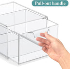 3 Pack Stackable Acrylic Makeup Organizer, Clear Storage Drawers - Image 4