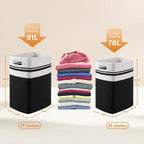 OIAHOMY 91L Laundry Hamper, XXXLarge Collapsible Laundry Basket Black - Image 3
