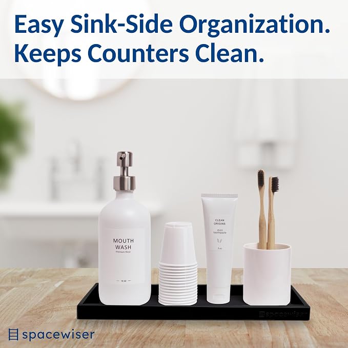Spacewiser Silicone Countertop & Vanity Tray – 11.7” Bathroom Counter Tray - Image 4