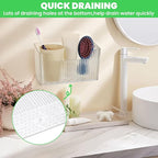 4-Pack Adhesive Cabinet Door Organizer Set, Clear Inside Cabinet Door Storage Bins with Drain Holes for Kitchen Bathroom Pantry Organization, Space-Saving Mountable Caddy - Image 3