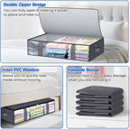 TasticTotes 2 Pack Under Bed Storage Containers, 60L Blanket Storage Bags - Image 4