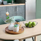 2 Pack 10" Acacia Wood Lazy Susan Turntable Organizer for Cabinet, Round Serving Tray Decorative Tray Vintage Centerpiece Candle Holder Tray, Farmhouse Tray for Kitchen Countertop Coffee Table Decor - Image 7