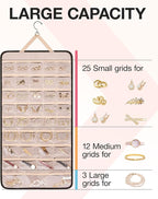 BAGSMART Hanging Jewelry Organizer Necklace/Earring/Ring 2-Sided XL Black - Image 3