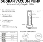 Cordless Electric Vacuum Pump for Vacuum Storage Bags Travel Air Pump, Portable USB Rechargeable Seal & Compression Bag Pump for Clothes, Blankets & Bedding (Black) - Image 2