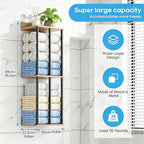 Towel Racks for Bathroom Wall Mounted with Wooden Storage Shelf - Image 2