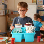 6 Pack Plastic Classroom Organizer Caddy with Handle, Multicolored - Image 5