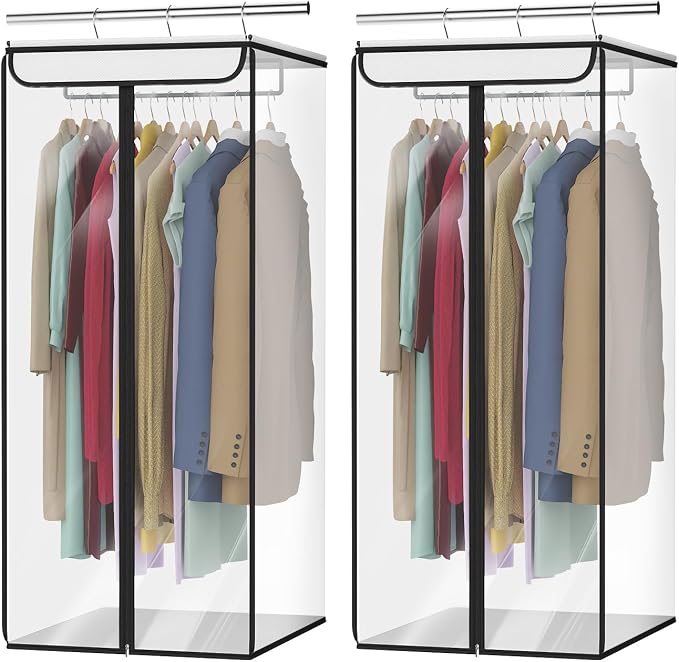 Univivi Garment Bags for Hanging Clothes, Cloth Bag 40 In, 2 PCS, Clear by Univivi