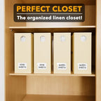 SpaceAid 4 Pack Bed Sheet Organizers and Storage, Foldable Sheet Organizer for Linen Closet, Sheets Set Folder Keeper with Window XL (Queen & King Size) Organizing Bedding Container, Beige - Image 5