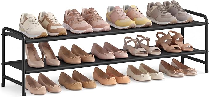 SONGMICS Long Shoe Rack, 2-Tier Shoe Organizer, Holds up to 15 Pairs by SONGMICSbySONGMICSHOME
