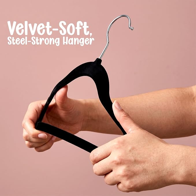Utopia Home Kids Velvet Hanger 20 Pack – 11" Premium Baby Hangers - Black - Image 5