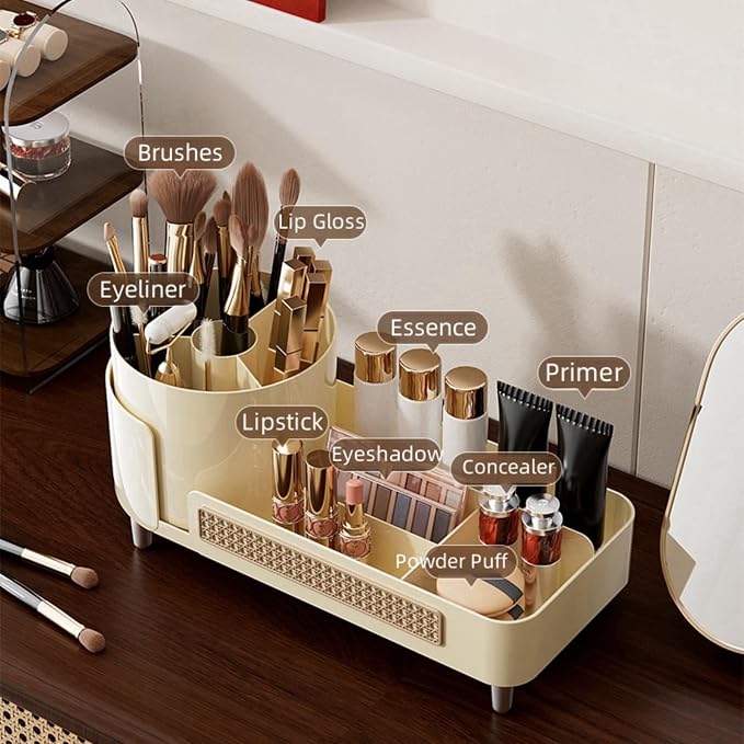 Booklov Rotating Makeup Organizer for Vanity Countertop, Black - Image 5