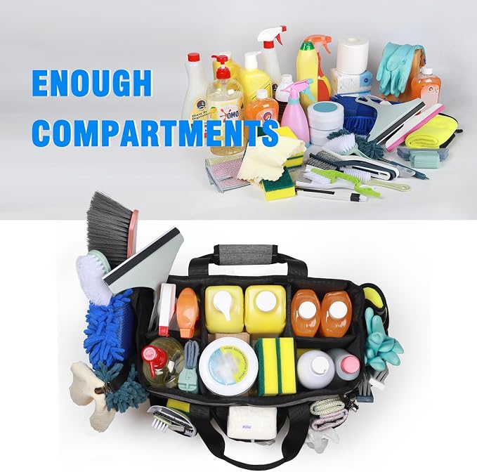 Wearable Cleaning Caddy Bag, Cleaning Caddy Supplies Organizer with Handles for Cleaners & Housekeeper, Under Sink & Car Cleaning Tool Organizers Bag with Adjustable Shoulder Strap&Waist Belt - Image 7
