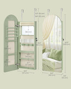 SONGMICS Wide Jewelry Organizer, Wall/Door Mounted, LED Cabinet, Lockable - Image 5
