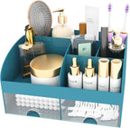 Makeup Organizer with Drawers, Cosmetic Storage for Dresser Vanity and Bathroom Countertop, Beauty Holder for Lipstick Brush, Skincare Organizer for Vanity, Cosmetic Display Case (Dark Green) - Image 2