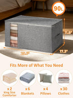 90L Structured King Size Comforter Storage Bag, 2 Pack Blanket Organizer - Image 5