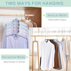 5 Tier Space Saving Shirt Hanger Non Slip Multi Blouse Hanger 2Pcs - Image 4