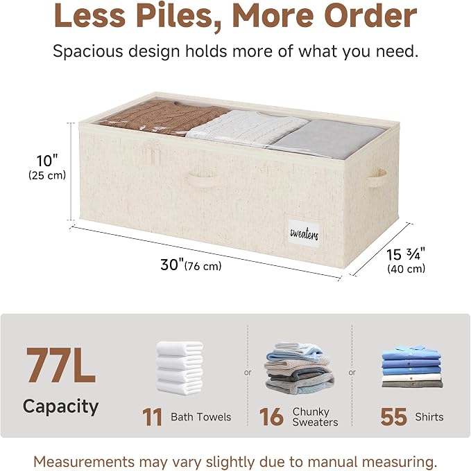 StorageWorks 10 Inch Tall Under Bed Storage Containers with Clear Lid - Image 2