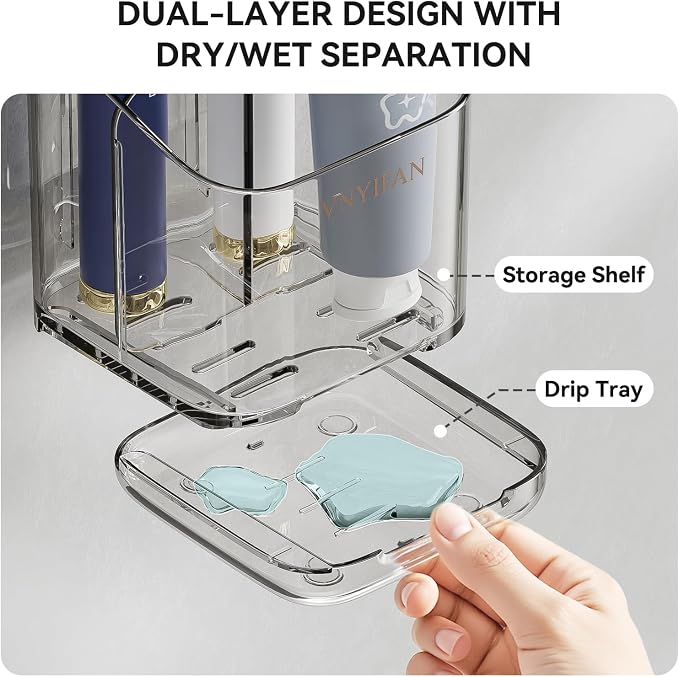 3 Slots Detachable Toothbrush Holders Wall Mounted for Bathrooms - Image 6