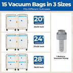 ETENWOLF 15 Combo Vacuum Storage Bags for Travel with Wireless Pump - Image 2