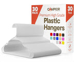 White Plastic Hangers 30 Pack– Heavy-Duty Plastic Hangers Slim and Space-Saving, Durable and Lightweight PP with Non-Slip Shoulder Notches for Slip Dresses, Suits, Jackets & Camisoles by Campior