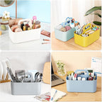 Multiuse Caddy Organizer with Handle, Portable Divided Plastic Tote Bin - Art Craft, Stationary Pen Marker Crayons, Makeup Hair Supplies Storage - Bathroom, Classroom, Dorm, Office, Desk Holder - Mint - Image 2