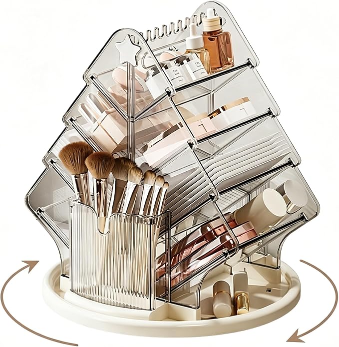 360° Rotating Makeup Organizer, 9.25'' Clear Lazy Susan for Vanity by MIUOPUR