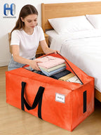 HOMESURE Supports 200lbs Heavy Duty Moving Bags - Strong Zipper & Wrap-Around Handles - Water-Resistant Storage Totes, Durable Alternative to Moving Boxes - 40 Pack - Orange - Image 8