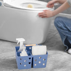 Portable Shower Caddy Plastic Shower Basket Organizer with Handle Dark Blue - Image 5