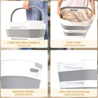 OOAMBB 43L+43L Collapsible Laundry Baskets plastic (Grey, 2 Packs) - Image 4