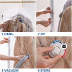 Hanging Vacuum Storage Bags, Space Saver Vacuum Seal Bags for Cloth, 3 Long | Vacuum Seal Bags for Clothing, Hanging Garment Storage for Jackets, Suits, Dresses, Winter Clothes Storage Closet Organizer - Image 6