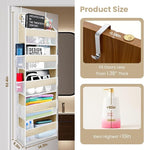 Space Saving Over The Door Organizer,5 Shelves & 8 Side Pockets,Anti Tilt Hanging Behind Door Storage,Heavy-Duty Reinforced Mesh Rack Holds 44lb for Bathroom,Pantry, Nursery,Closet, Shoes, Towels - Image 2