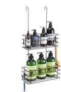 2-Tier Shower Caddy Hanging Shower Organizer Rack with Hooks Over The Door by Seltomer