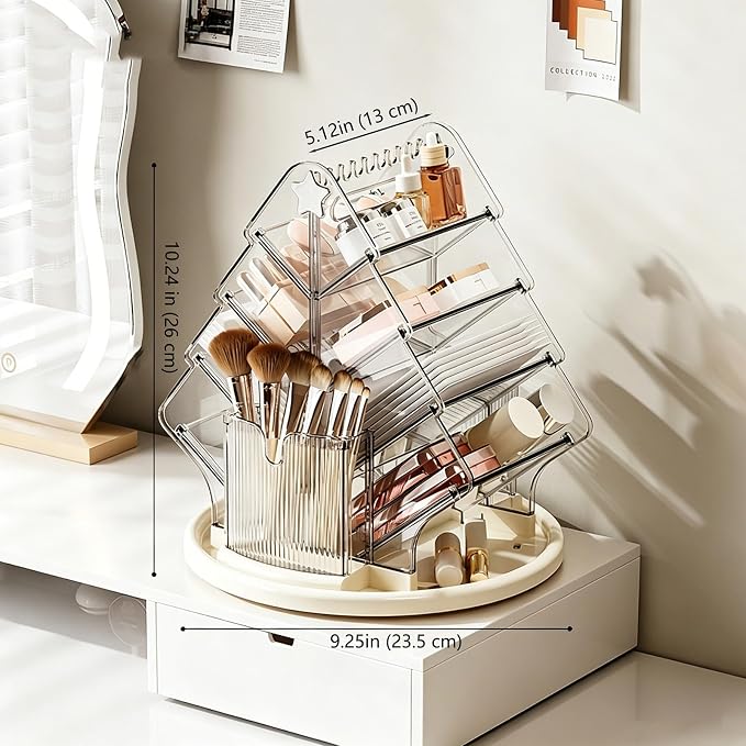 360° Rotating Makeup Organizer, 9.25'' Clear Lazy Susan for Vanity - Image 6