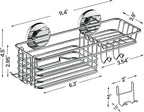 LEVERLOC Shower Caddy Suction Cup Shower Shelves Shower Holder，Silver - Image 4