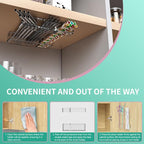 Acrylic Straw Organizer for Cabinet Door - 5.8'' Transparent Adjustable 3-Part Reusable Drinking Straw Holder Dispenser Kitchen Accessories Container Cupboard Door Mounted - Image 9