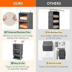Lifewit RV Storage and Organization, Hanging Closet Shelves | 3 Shelf Front Anti-Slip Closet Organizers and Storage with 2 Sturdy Hooks, Vertical, Foldable, for Camper, Grey, 1 Pack - Image 6