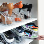 12 Pack Adjustable 50% Space-saving Shoe Slots Organizer, Clear - Image 7