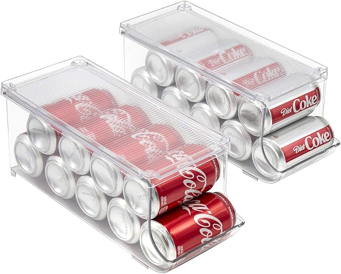 Sorbus Soda Can Organizer for Fridge & Freezer, Stackable with Lid (4 Pack) - Image 7